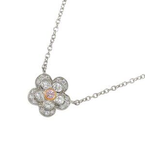 TIFFANY Co. Garden Flower Diamond Necklace Platinum 18K PG 750 90267700